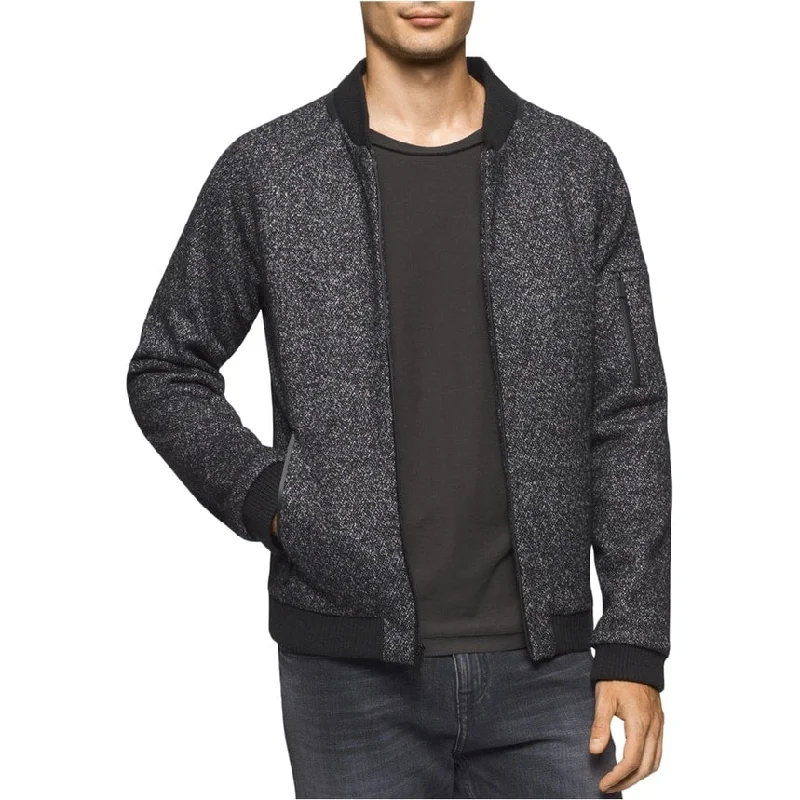 Calvin Klein Mens Multi-tone Bomber Jacket, Black, Large