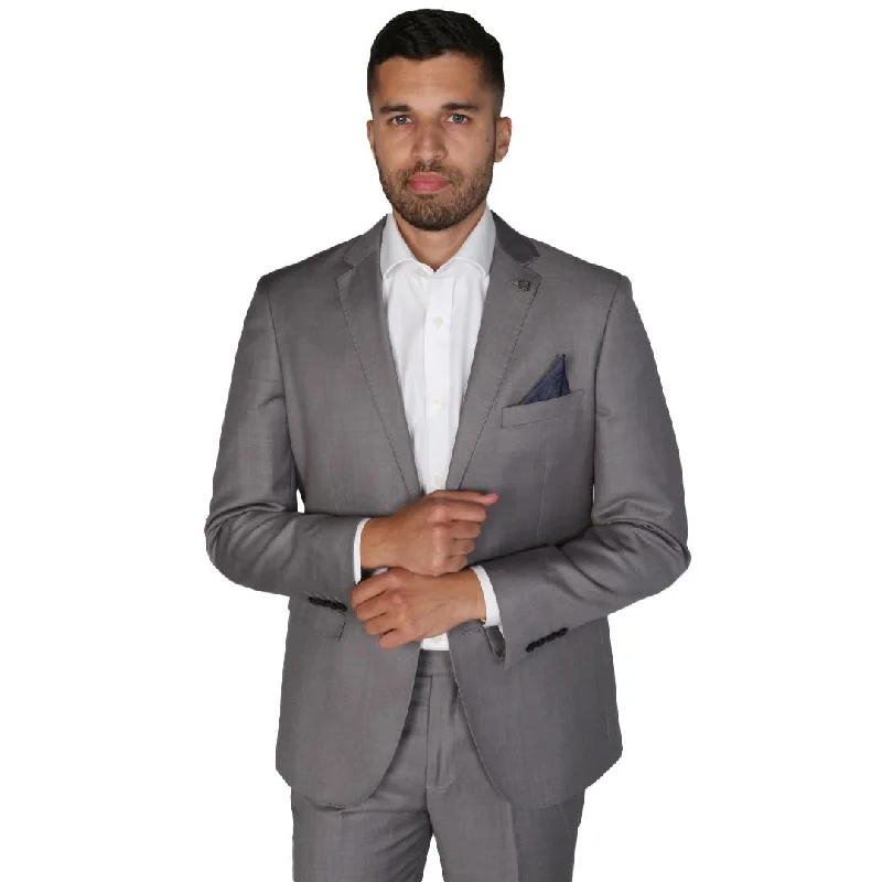 Charles - Men's Grey Plain Formal Blazer