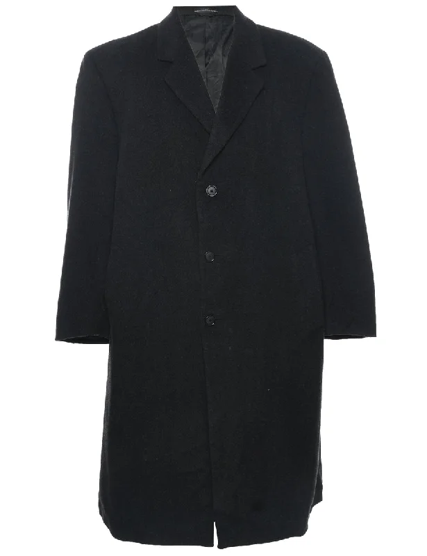 Dark Grey Wool Coat - L