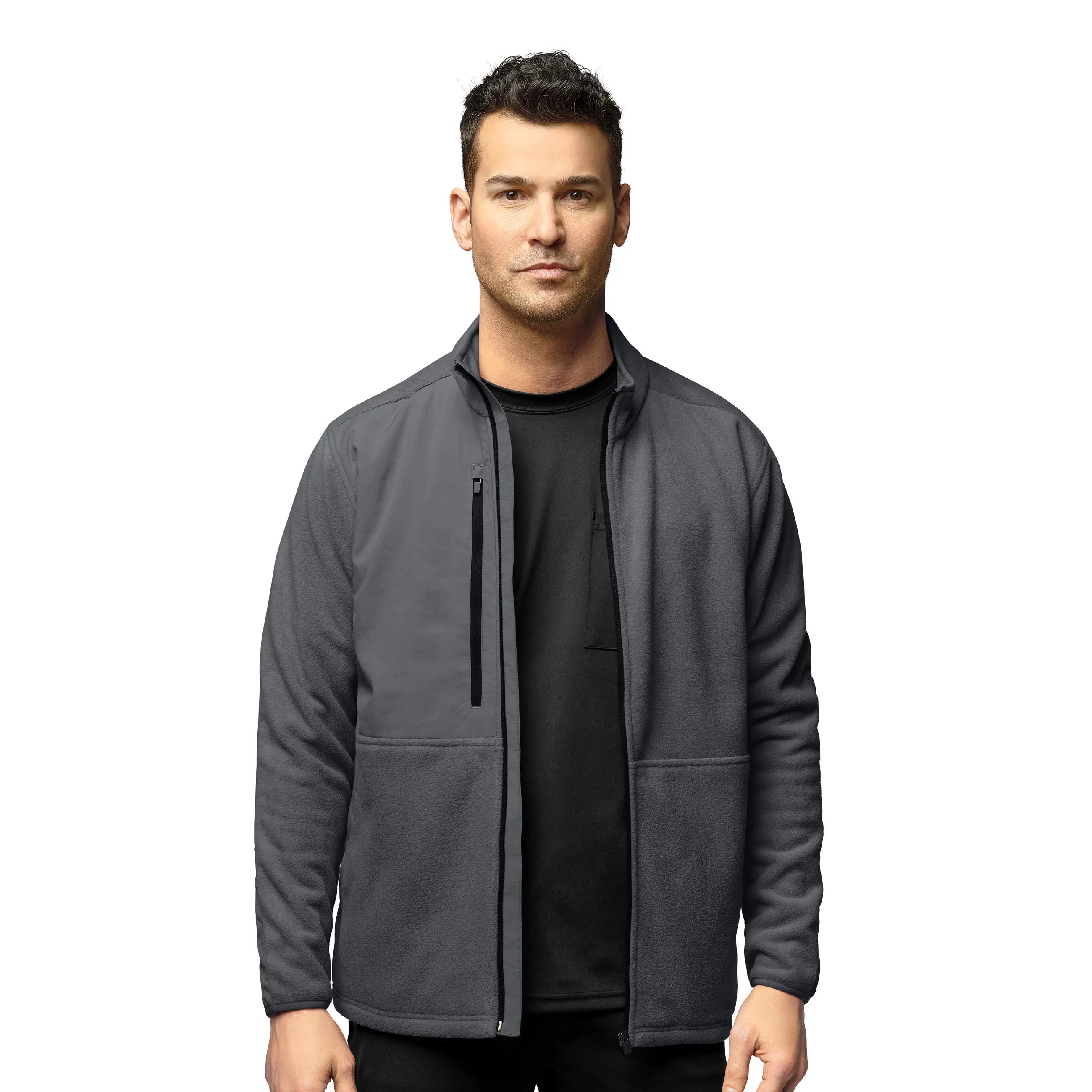 Wink Men's Micro Fleece Zip Jacket - Pewter