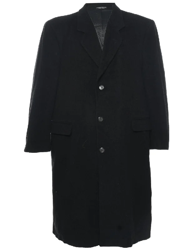 Black Wool Coat - L