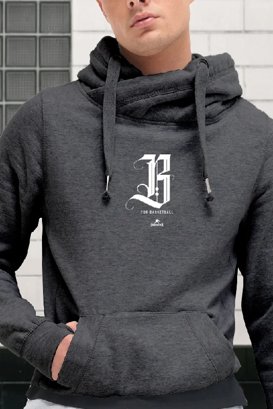 B for Basketball Cross Neck Hoodie