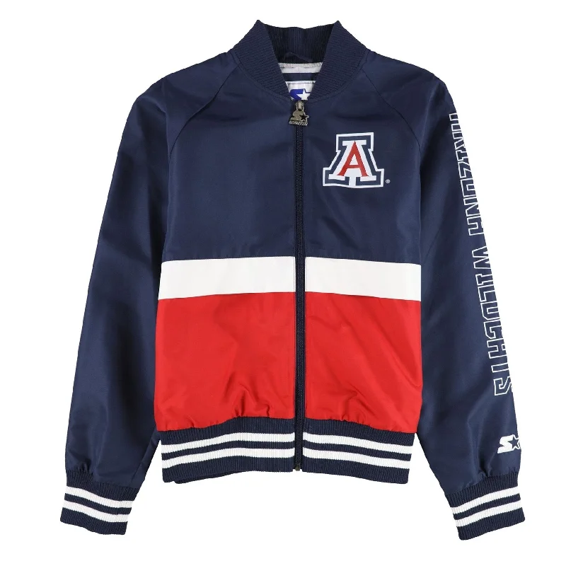 STARTER Mens University Of Arizona Bomber Jacket, Blue, Medium