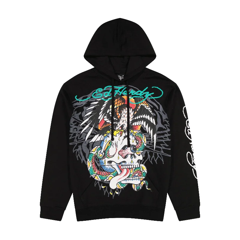 Battle Skull Black Pullover Hoodie