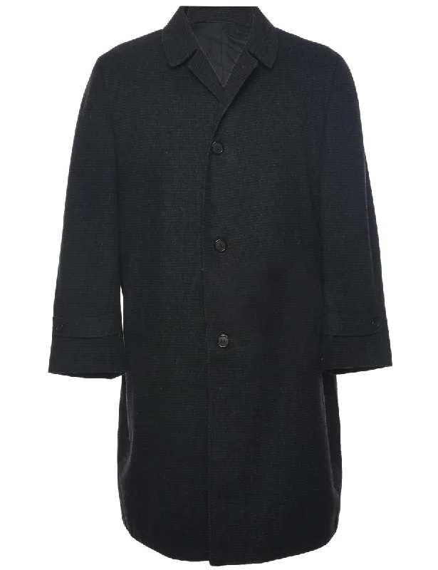 Single Breasted Wool Coat - M