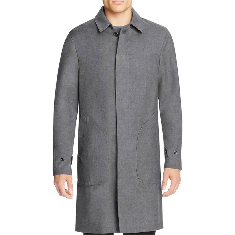 Todd Synder Mens Double Face Trench Coat, Grey, X-Large