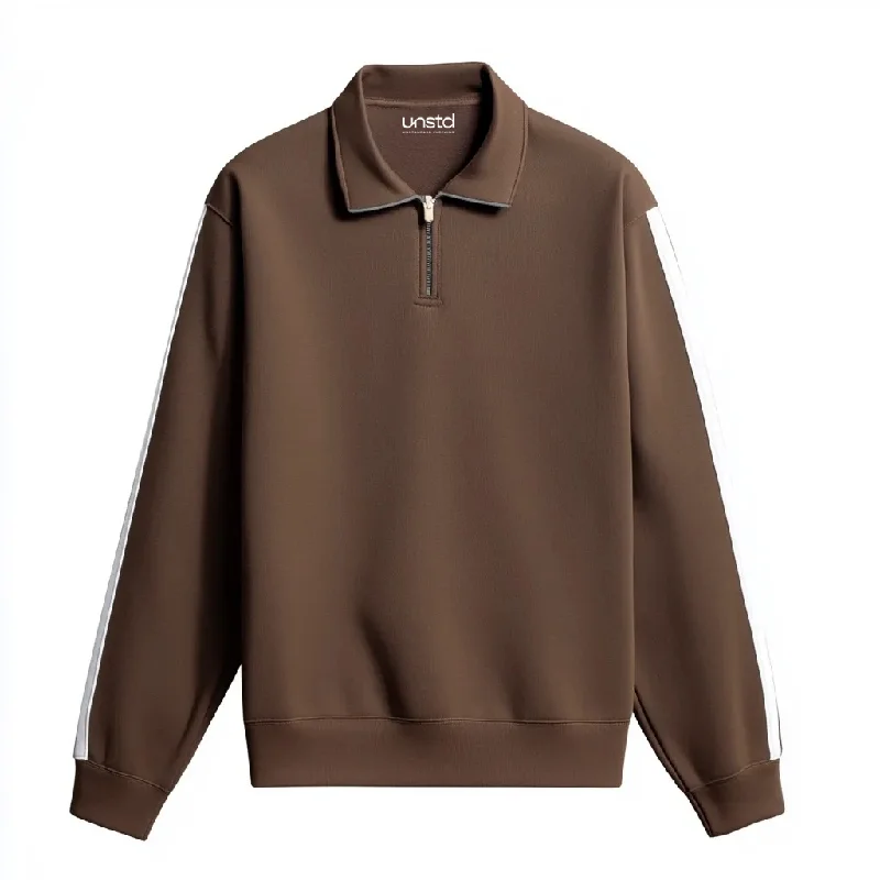 Brown Offwhite Zip Sweatshirt