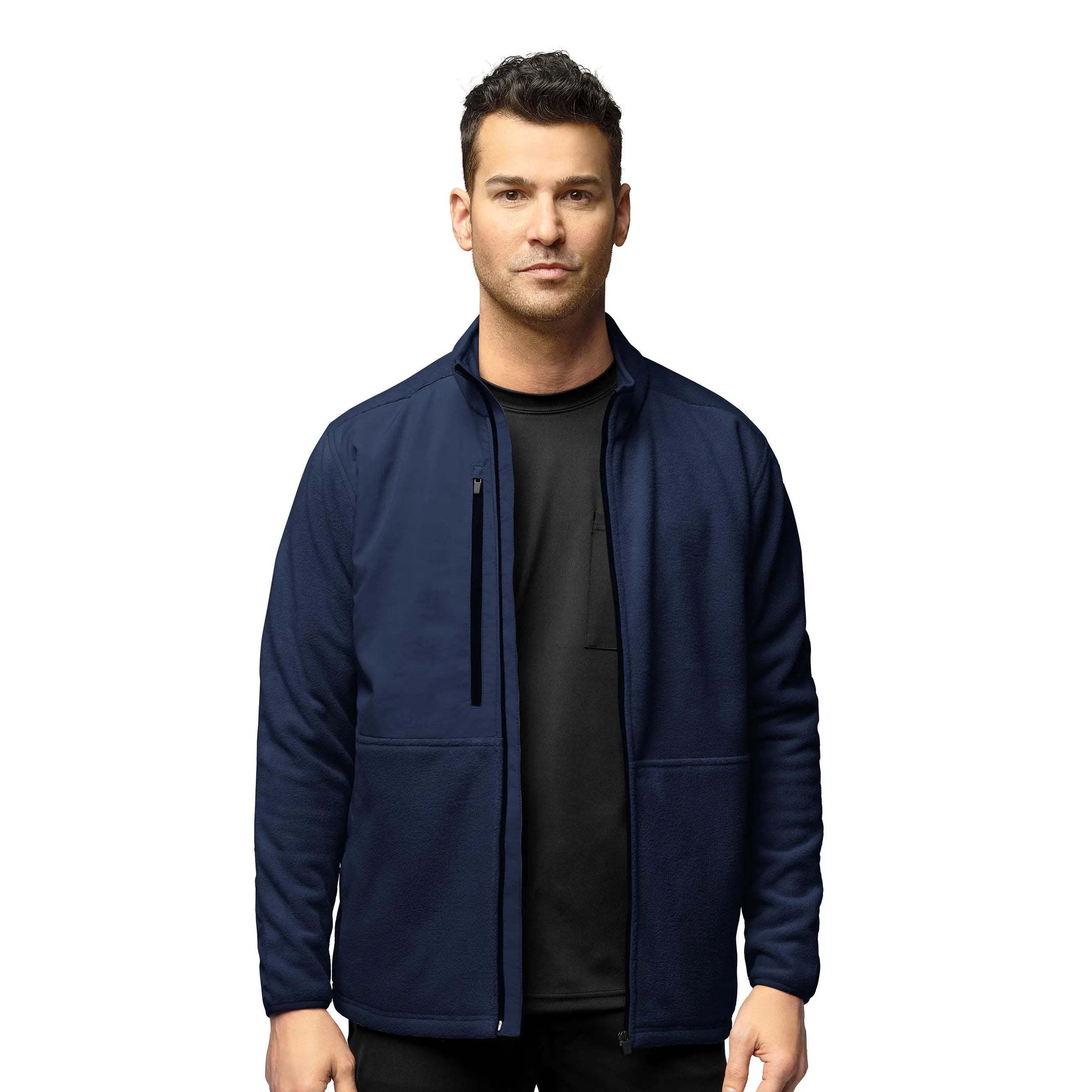 Wink Men's Micro Fleece Zip Jacket - Navy