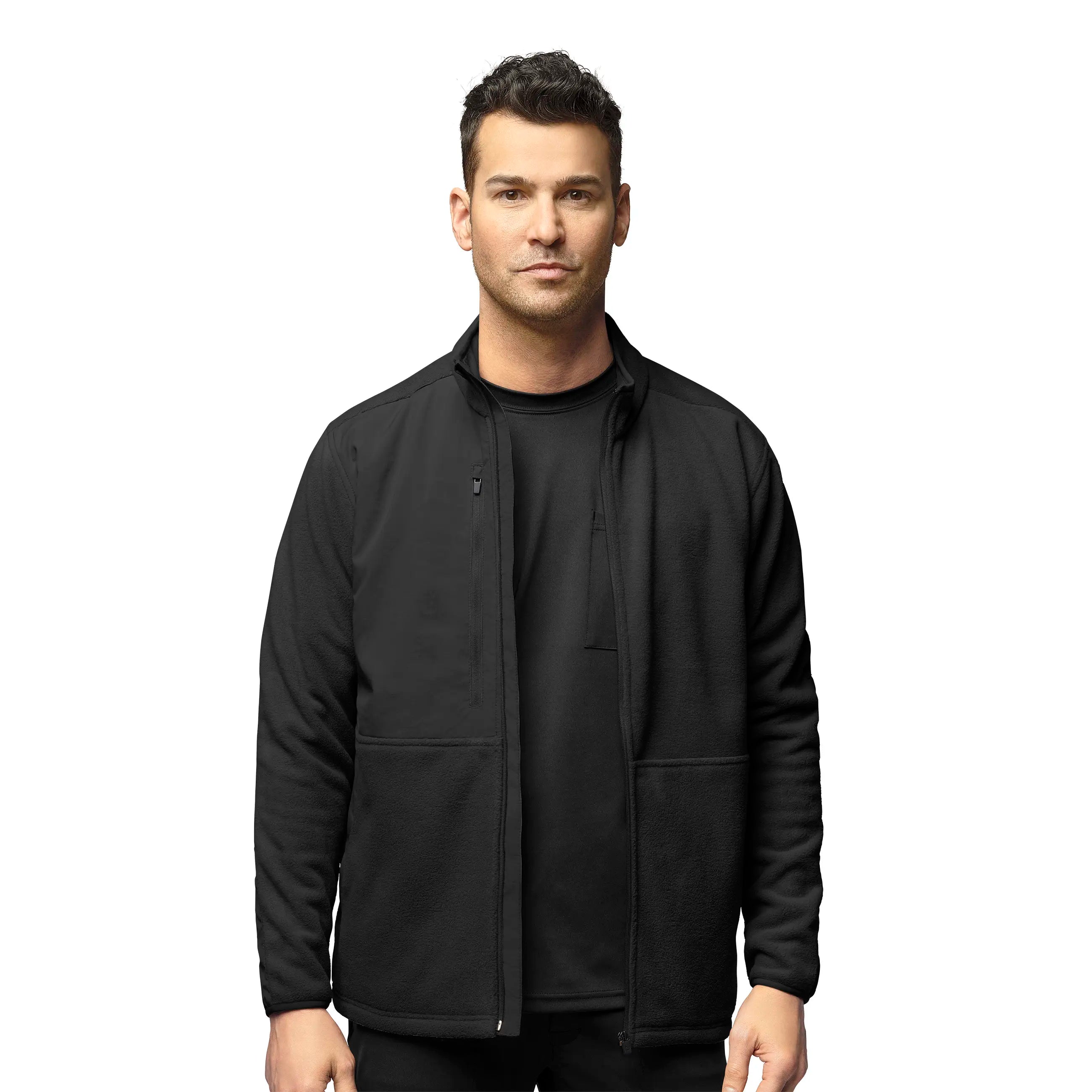 Wink Men's Micro Fleece Zip Jacket - Black