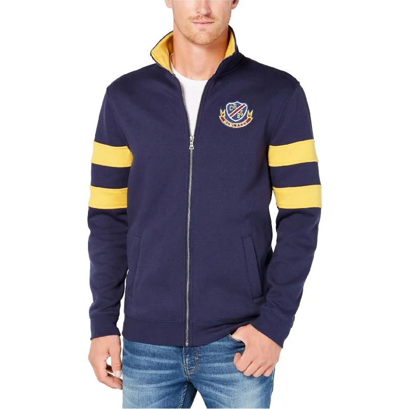 Club Room Mens Fleece Varsity Jacket, Blue, XX-Large