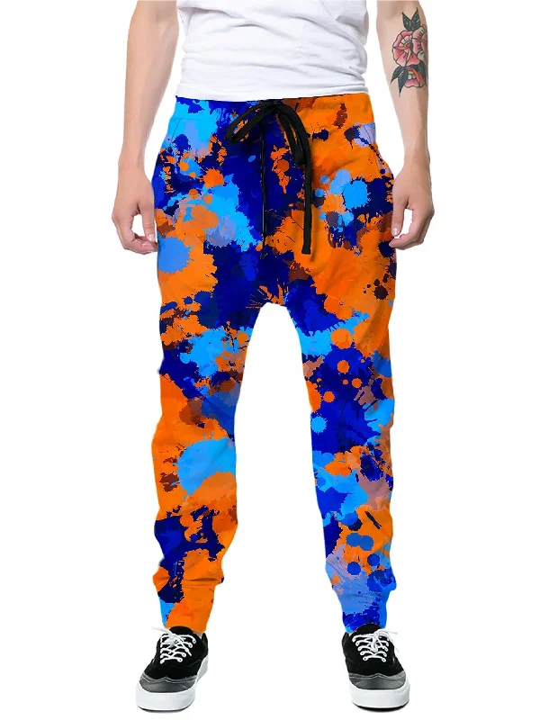 Graphic Sweatshirts Blue and Orange Paint Splatter 2 Joggers