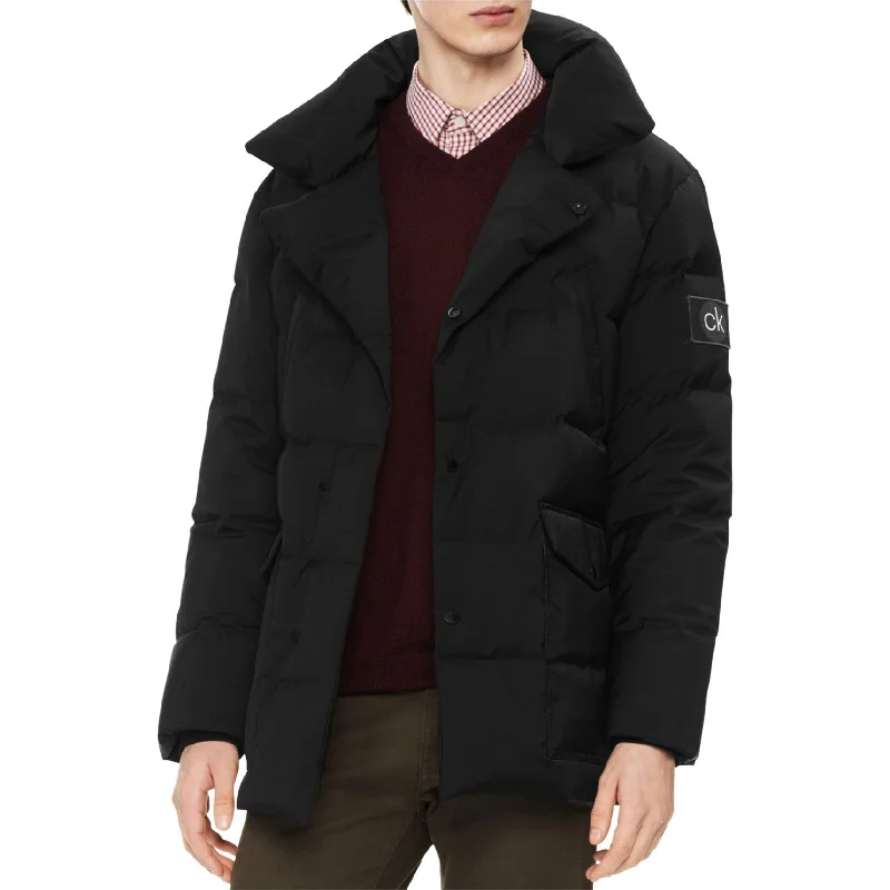 Calvin Klein Mens Down Puffer Jacket, Black, X-Small