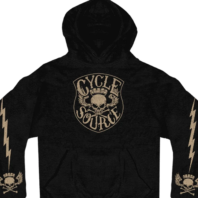 Official Cycle Source Magazine CSM4011 Men’s Knucklehead Black Hoodie Sweatshirt