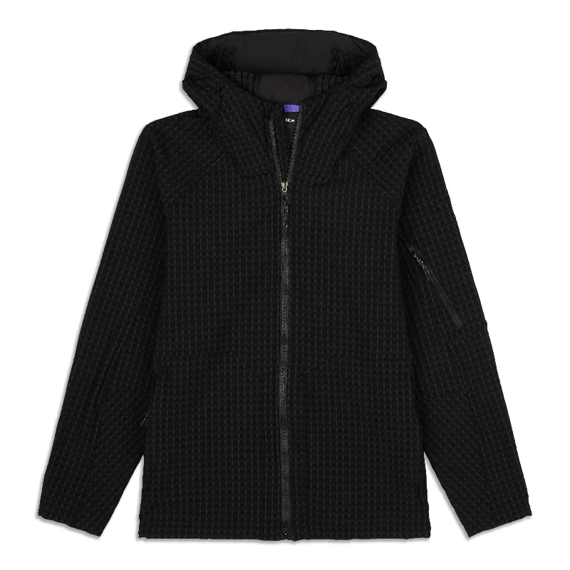 Water-Repellent Grid Fleece Hiking Jacket - Resale