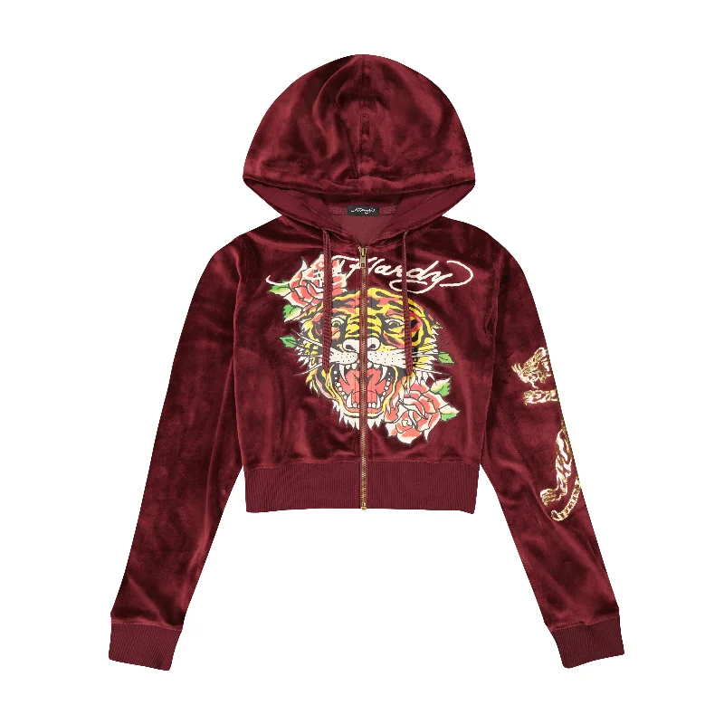 Retro Tiger Y2K Velour Hoodie