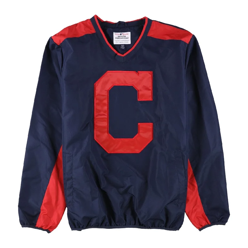 G-III Sports Mens Cleveland Indians Windbreaker Jacket, Blue, XX-Large