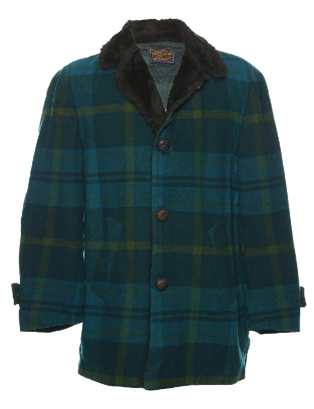 Checked Pendleton Wool Coat - M