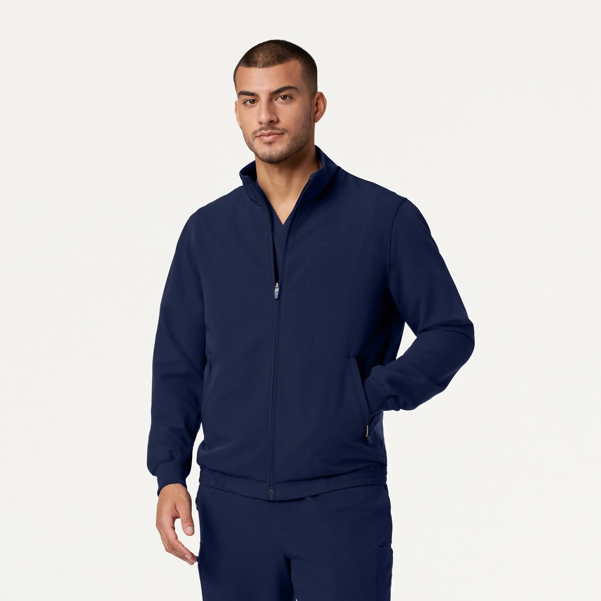 Jaanuu Men's Wolfe Everyday 6-Pocket Scrub Jacket - Midnight Navy