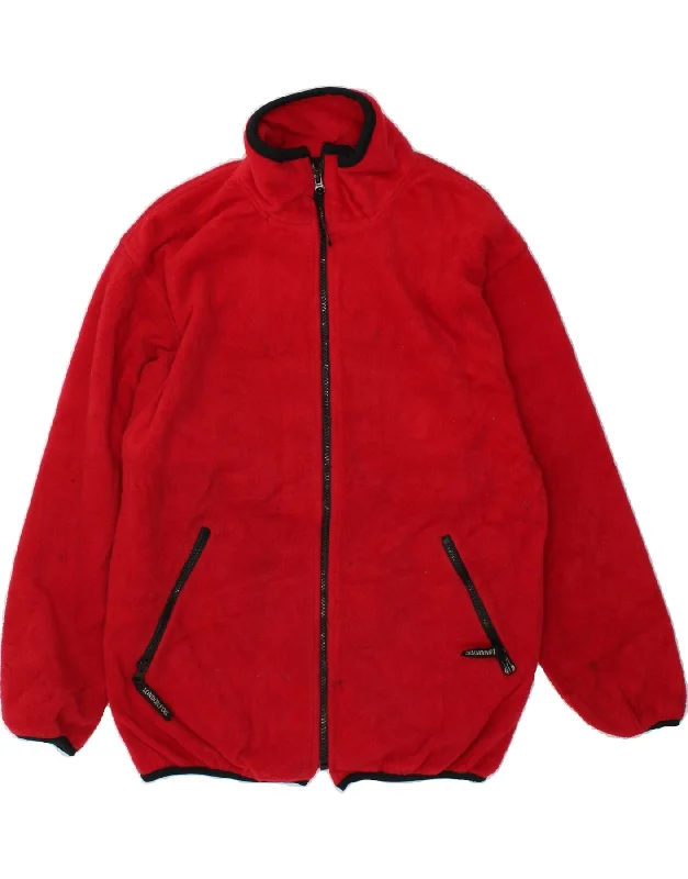 LONDON FOG Mens Fleece Jacket UK 36 Small Red Polyester