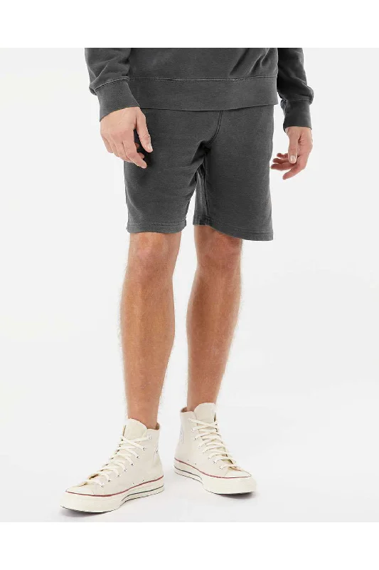 Independent Trading Co. Mens Pigment Dyed Fleece Shorts w/ Pockets - Black - Closeout