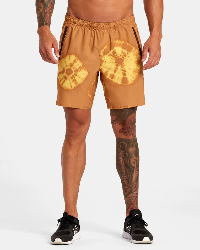 Yogger Stretch 17" Athletic Shorts - Gold Tie Dye