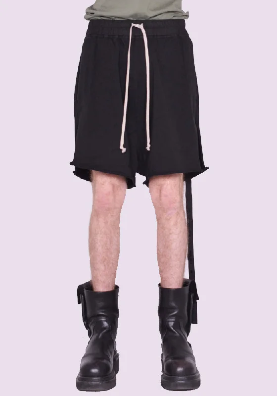 RICK OWENS DRKSHDW DU01C6388 RIG TRUCKER CUT OFFS SHORTS BLACK