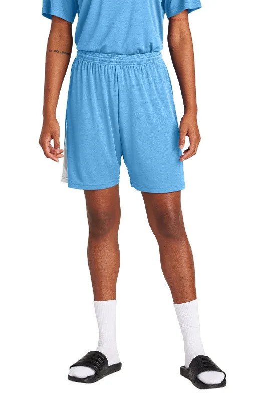 Sport-Tek Mens Moisture Wicking Competitor United Athletic Shorts - Carolina Blue/White - New