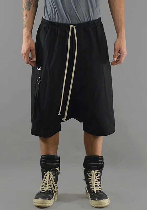 RICK OWENS RU19F4384 TEEC2 PODS SHORTS BLACK