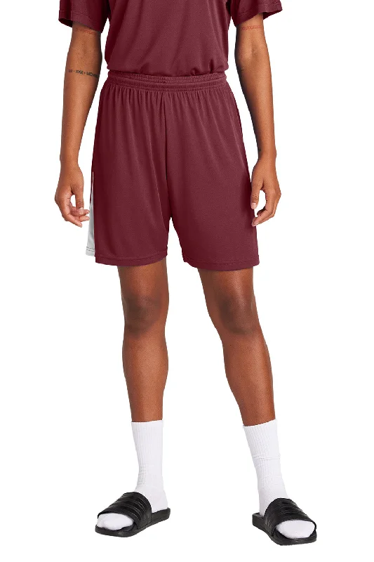 Sport-Tek Mens Moisture Wicking Competitor United Athletic Shorts - Maroon/White - New