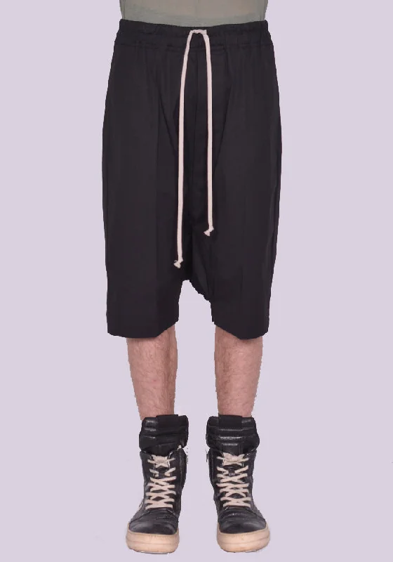 RICK OWENS MEN RU01C4384 TE 09 RICK'S PODS SHORTS BLACK