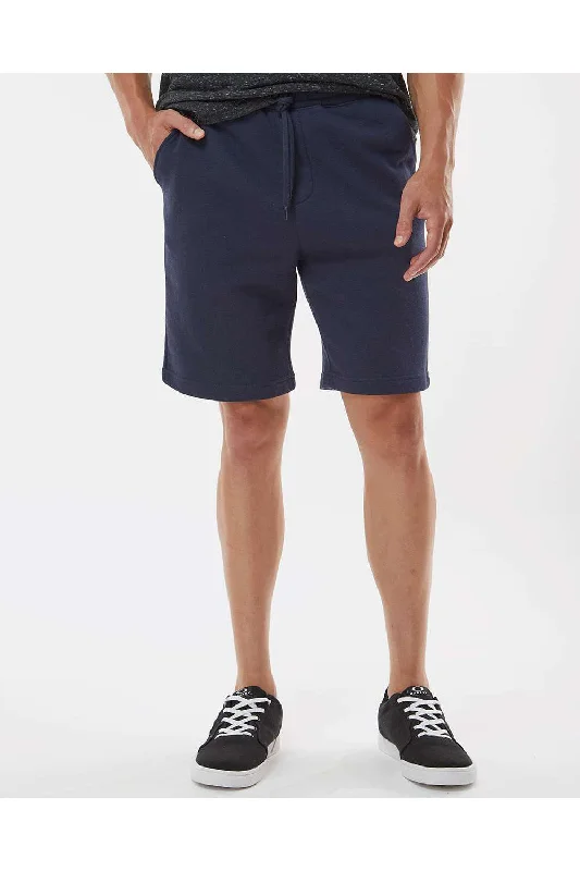 Independent Trading Co. Mens Fleece Shorts w/ Pockets - Classic Navy Blue