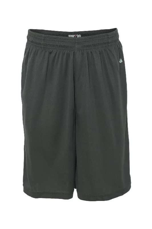 Badger Mens B-Core Moisture Wicking Shorts w/ Pockets - Graphite Grey - Closeout