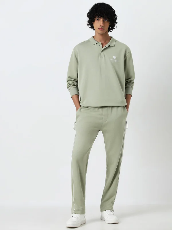 Studiofit Light Sage Relaxed Fit Cotton Blend Track Pants