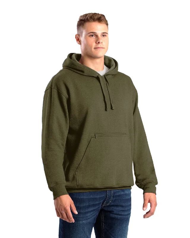 Men's Zippered Pocket Hooded Pullover Sweatshirt