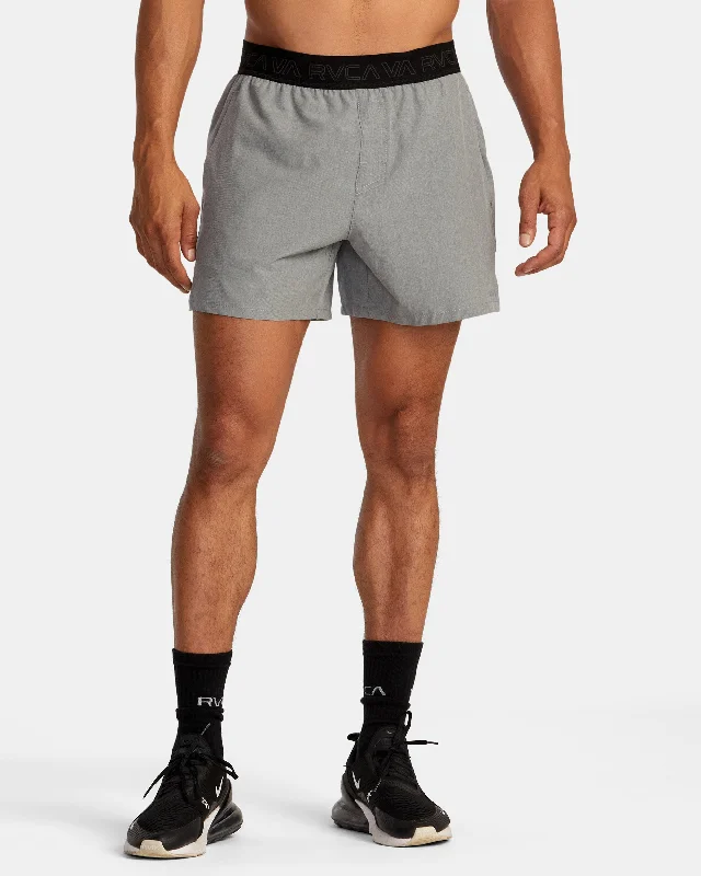 Yogger 15" Elastic Waist Shorts - Heather Grey