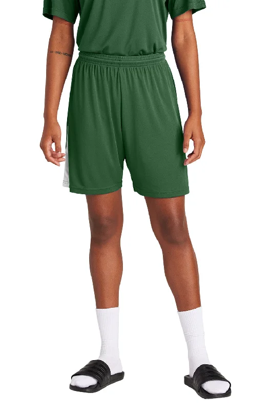 Sport-Tek Mens Moisture Wicking Competitor United Athletic Shorts - Forest Green/White - New