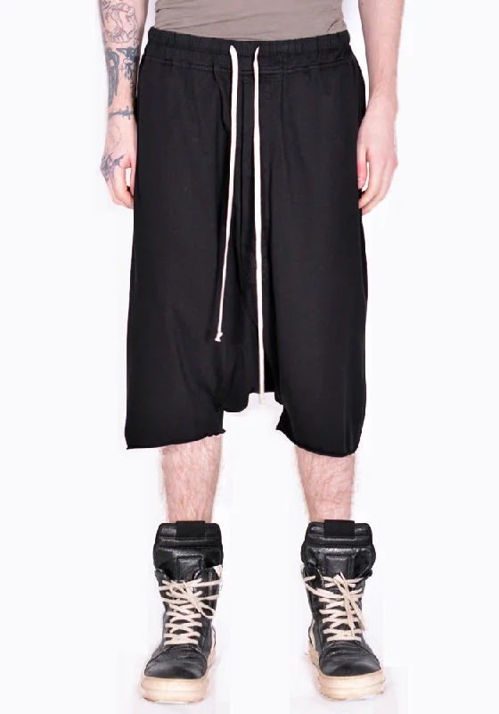 RICK OWENS DRKSHDW DU01B7380 RN DRAWSTRING PODS SHORTS BLACK