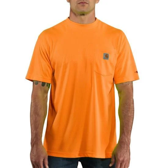 Button-down Shirts Force Color Enhanced Short Sleeve T-Shirt (Brite Orange)