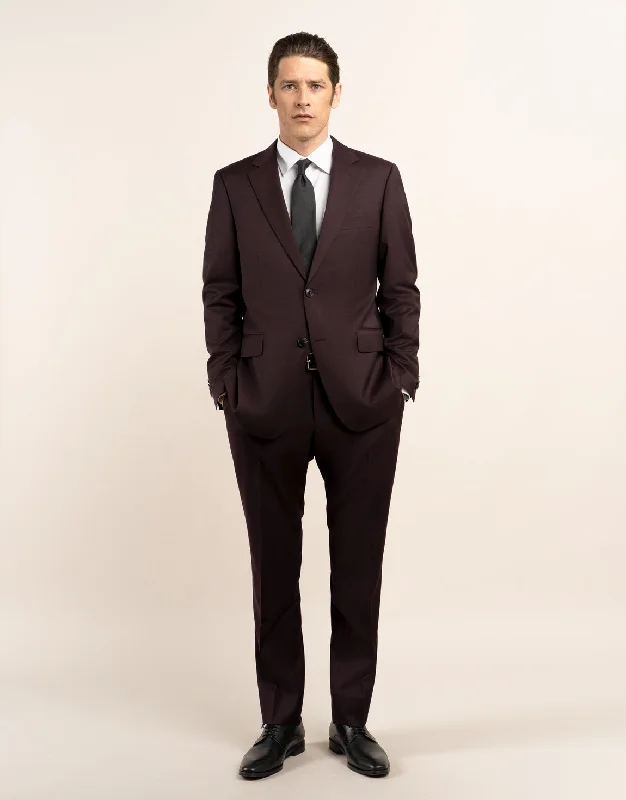 Business Shirts Cooper Burgundy Twill Suit