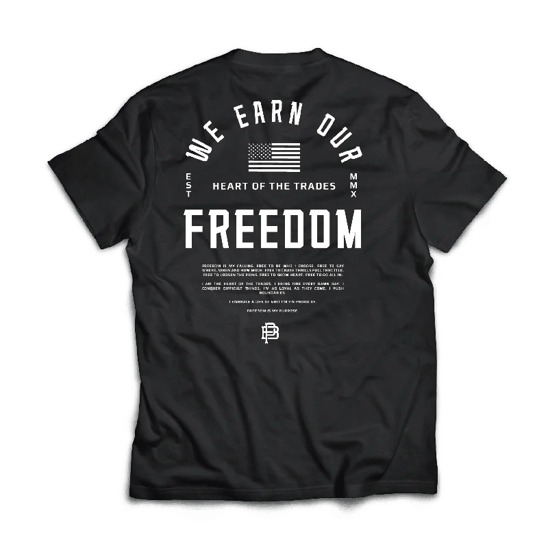 Designer Outerwear Youth, Earn your Freedom Tee, Black