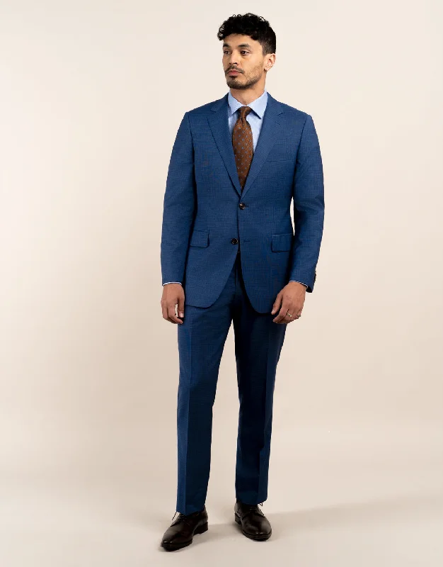 Polo Shirts Cooper Mid Blue Check Suit