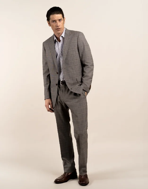 Casual Coats Cooper Grey and Brown Check Suit