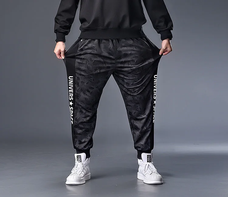 winter Men fleece sweatpants Camouflage sports pants warm letter plus size 6XL 7XL XXXXL autumn sweatpants Hip Hop Trousers