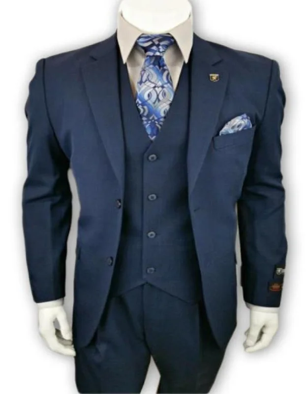 Alberto Nardoni 3 Piece Dark Navy 2 Button Suit (Wholesale Price $95 (12pc&UPMinimum)) $175