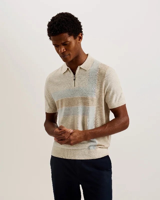 Ambler SS T Colour Block Polo Taupe