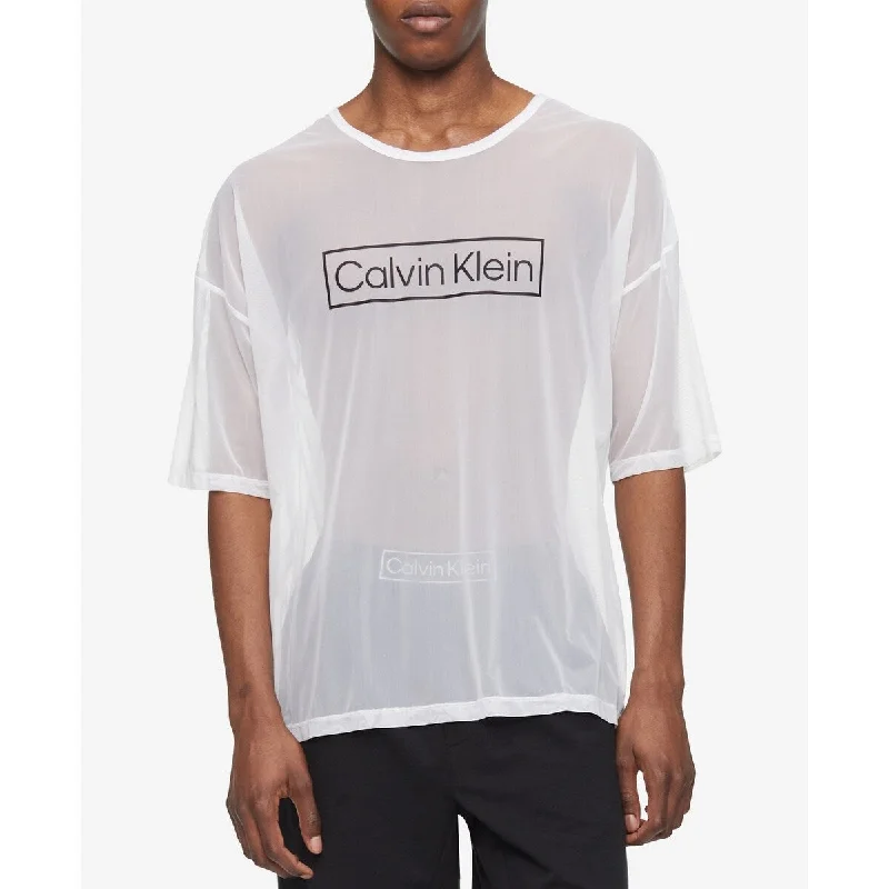 Calvin Klein Men's Reimagined Heritage Pride Sheer Logo Graphic T-Shirt White