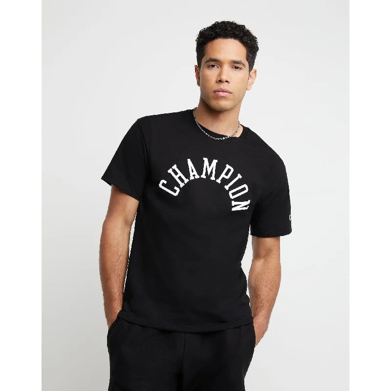 Champion Men's Standard Fit Logo Graphic T Shirt Black Size XX-Large