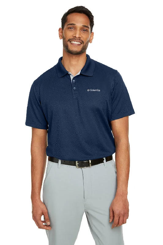 Columbia Mens Utilizer Moisture Wicking Short Sleeve Polo Shirt - Collegiate Navy Blue