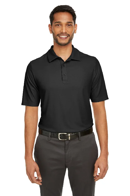 Core 365 Mens Fusion ChromaSoft Performance Moisture Wicking Short Sleeve Polo Shirt - Black