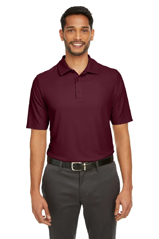 Core 365 Mens Fusion ChromaSoft Performance Moisture Wicking Short Sleeve Polo Shirt - Burgundy